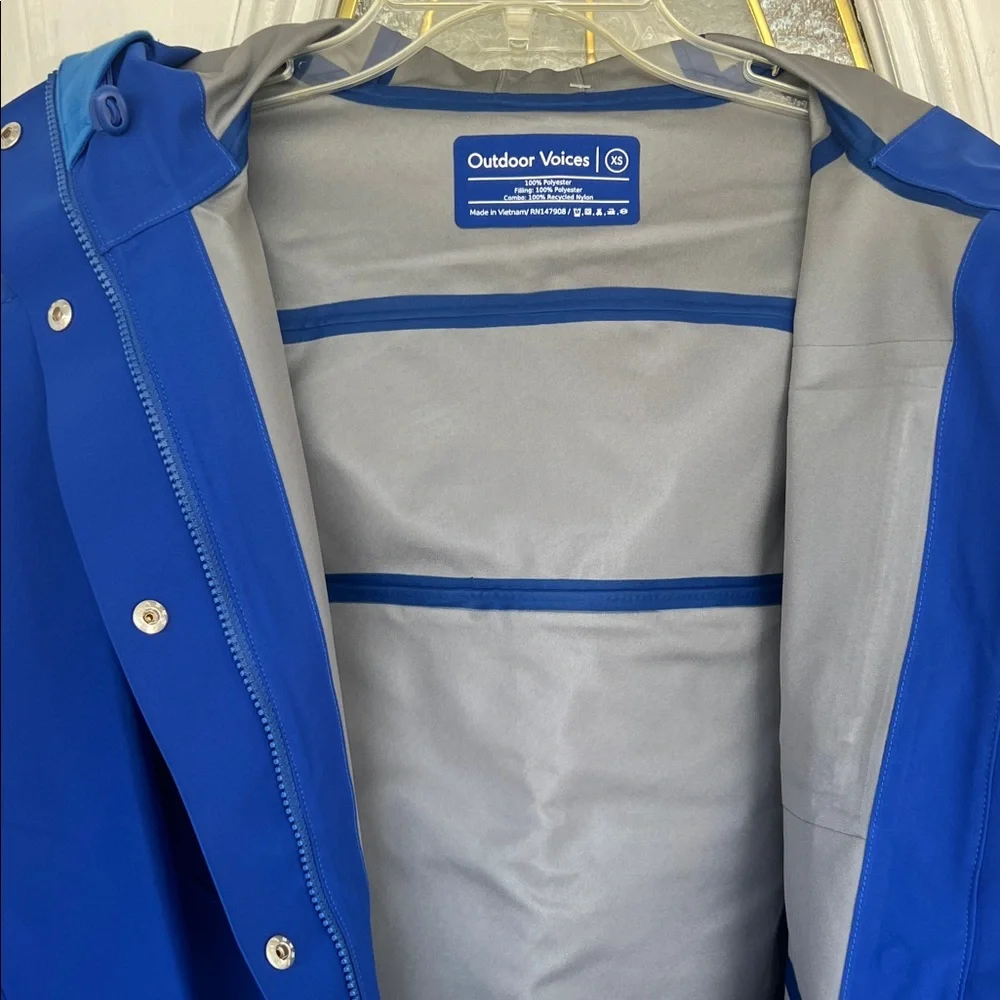 Outdoor Voices Marine Blue Rain Jacket NWOT - Picture 8 of 9